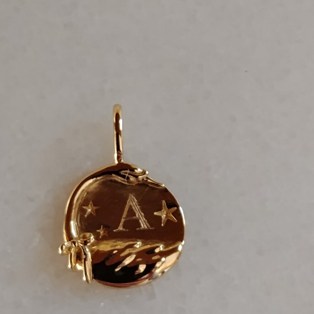 Catbird Dear Swan 14k Yellow Gold EngravedCharm